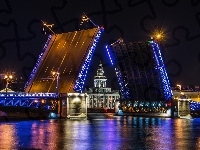 Rzeka Newa, Rosja, Petersburg, Most zwodzony