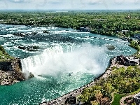 Rzeka, Wodospad, Niagara, Miasto