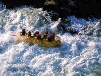 rzeka, ponton, Rafting, spływ, wiosła