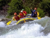 rzeka, ponton, Rafting, spływ, wiosła