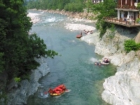 rzeka, ponton, Rafting, spływ, wiosła