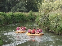 rzeka, pontony, Rafting, spływ, wiosła