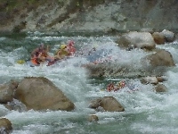 rzeka, skały, Rafting, spływ, wiosła