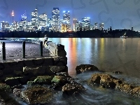 Rzeka, Miasta, Australia, Panorama, Sydney, Kamienie