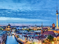 Telewizyjna, Miasto, Wieża, Rzeka
