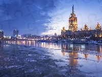 Zima, Moskwa, Hotel, Rzeka