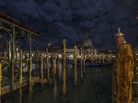 Włochy, Bazylika, Wenecja, Noc, Santa Maria della Salute