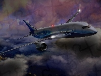 Boeing, Samolot, Chmury