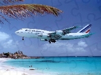 Samolot, France, Plaża, Ocean, Air