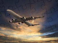 Pasażerski, Samolot, Chmury