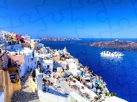 Santorini, Morze, Wyspy, Grecja