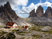 Schronisko Auronzo, Góry, Włochy, Tre Cime di Lavaredo, Kaplica, Dolomity