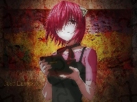 ściana, dziewczynka, Elfen Lied, pudełko, smutna