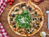 Czosnek, Szpinak, Pizza, Ścierka, Deski, Sztućce