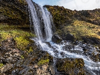 Skały, Wodospad, Islandia, Selvallafoss, Kamienie, Rzeka