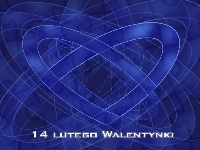 Niebieskie, Serca, Spiralne, Walentynki, Napis