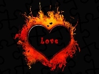 Napis, Serce, Love