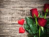 Serduszka, Czerwone, Róże, Walentynki