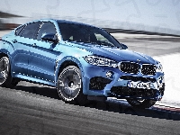 Błękitny, BMW, Samochód, seria M, X6