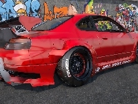 Nissan Silvia S15 Rocket Bunny, Czerwony, Bok