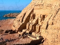 Świątynia, Egipt, Abu Simbel, Woda