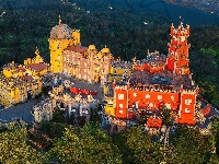 Portugalia, Pałac Pena, Sintra, Drzewa, Las