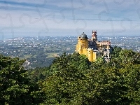 Miejscowość Sintra, Wzgórze, Portugalia, Region Lizbona, Pałac Pena