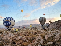 Balony, Kapadocja, Turcja, Skały
