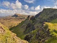 Wyspa Skye, Góra, Skały, Wzgórza, Szkocja, Quiraing