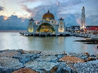 Skały, Morze, Meczet, Malezja