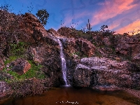 Skały, Arizona, Stany Zjednoczone, Tucson, Wodospad, Park Narodowy Saguaro