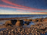 Skały, Morze, Plaża, Kamienie