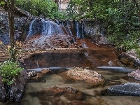 Wodospad, Stan Utah, Las, Stany Zjednoczone, Park Narodowy Zion, Skały