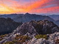 Tasmania, Góry, Zachód słońca, Arthur Range, Australia, Skały