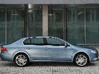 Skoda Superb, Bok, Srebrny, Stalowy, Prawy