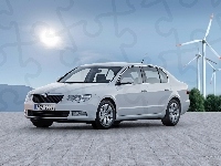 Wiatraki, Skoda Superb, Szara