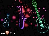 Saksofon, Skrzypce, Gitara