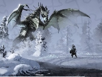 Zima, Skyrim, Smok