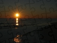 Słońca, Plaża, Słońca, Morze, Promienie, Zachód