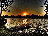 Jezioro, Słońce, Woda
