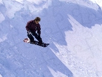 śnieg, Snowbording, deska , zima