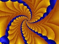 Spirala, Żółto, Niebieska, Abstrakcja