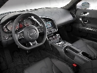Spłaszczona, Audi R8, Wnętrze, Kierownica