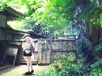 Spódniczka, Dom, Dziewczyna, Anime, Las