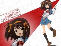 niebieska spódniczka, Suzumiya Haruhi No Yuuutsu, biała bluzka