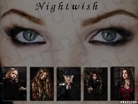 spojrzenie, twarze, Nightwish, oczy, zespół