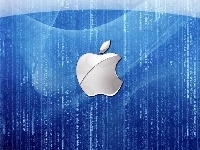 Srebrne, Apple, Niebieskie, Tło, Logo