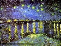 Noc, Starryrhone, Rodanem, Vincent Van Gogh, Gwiaździsta, Nad