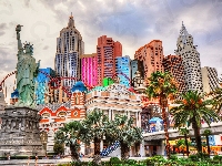 Wieżowce, Las Vegas, Statua Wolności, USA, Nevada