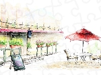 Parasol, Stolik, Restauracja